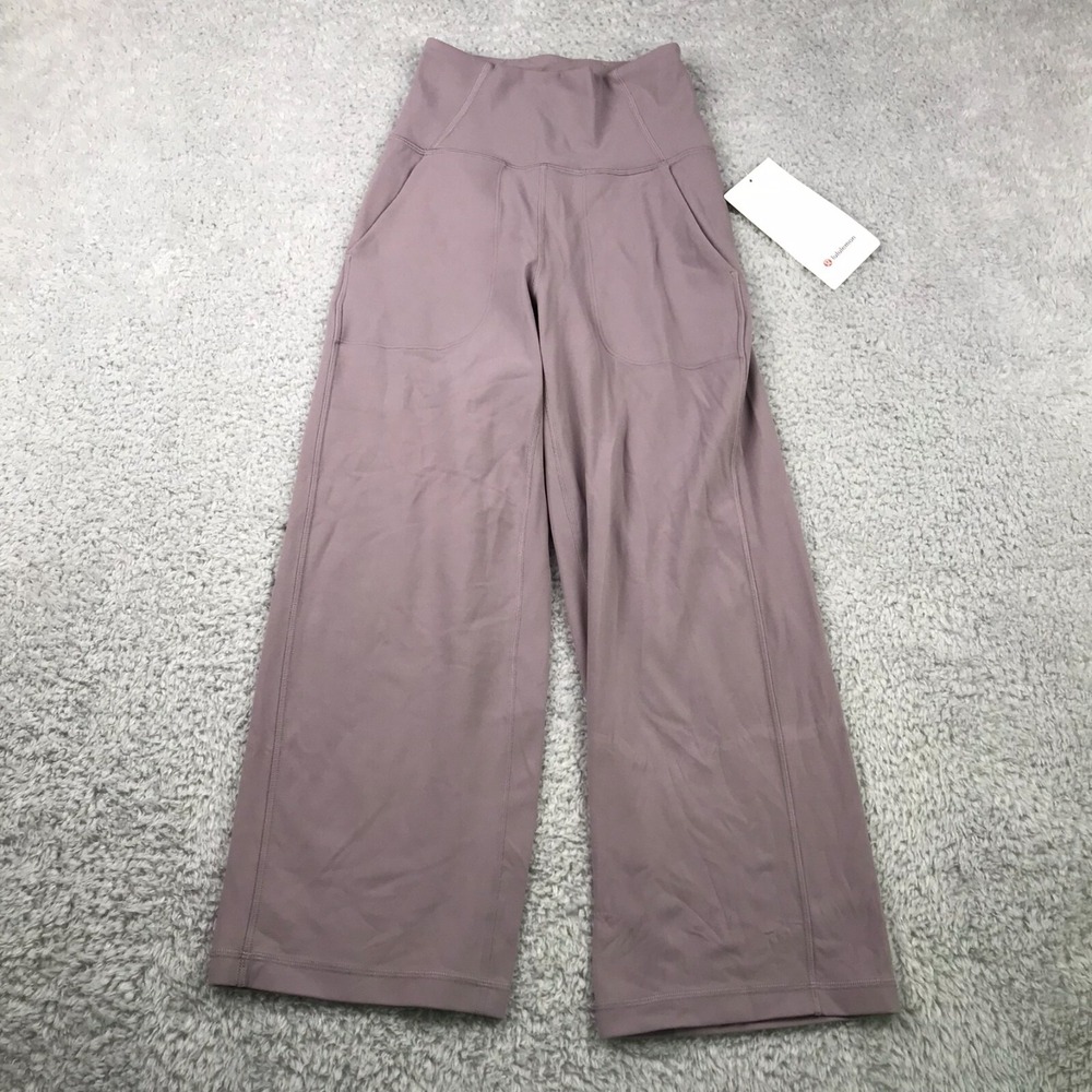 Lululemon Align Wide Leg Crop Pants Womens 2 Violet Verbena Pull On Pockets NEW
